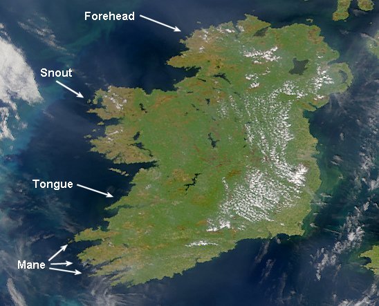 Ireland is a lion's head!