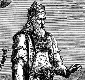 The high priest wearing the breastplate