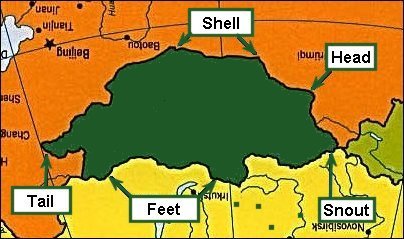 Mongolia upside down